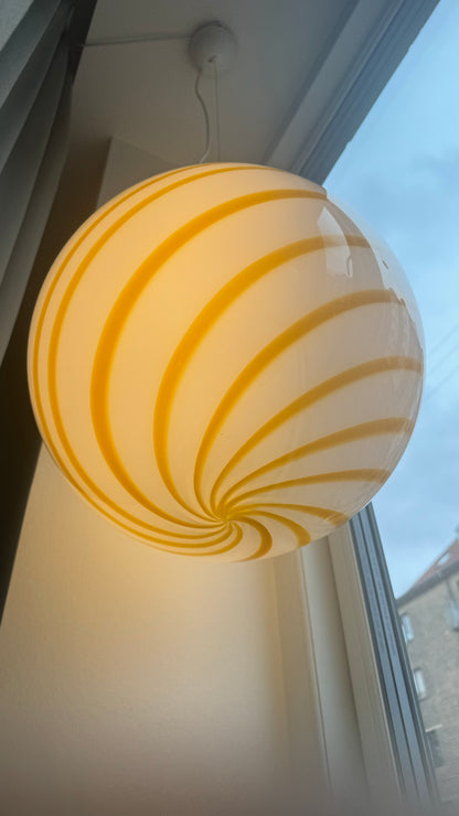 Murano yellow bolche pendant light, 40 cm
