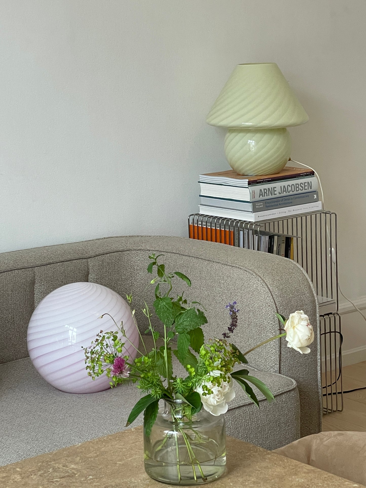 Most beautiful large pistachio green mushroom, 38 cm