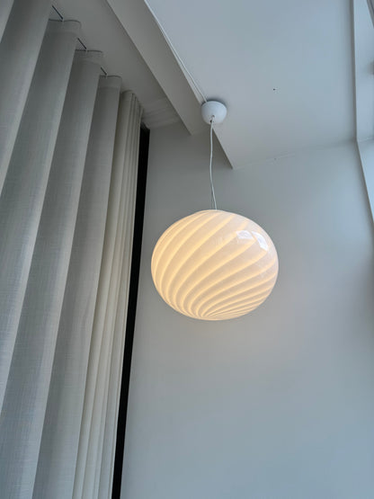 Klassisk hvid Murano pendel, 40 cm
