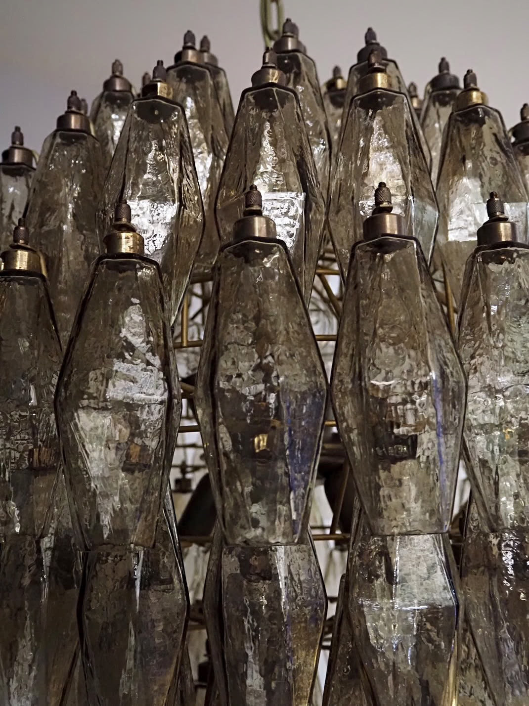 Murano chandelier | Poliedri | 140 glass | Smoked