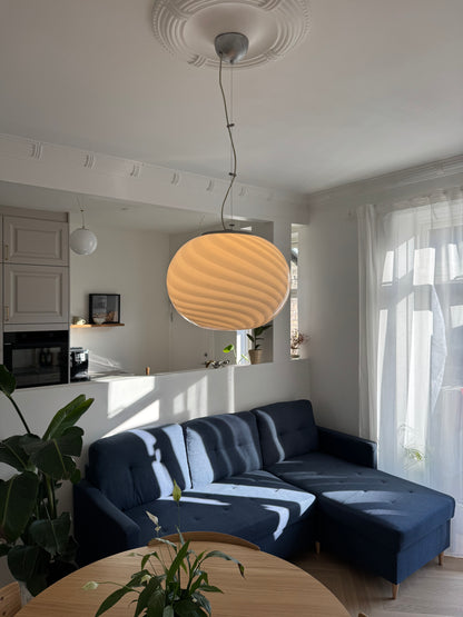 Huge vintage Murano pendant with classic swirl, 45 cm