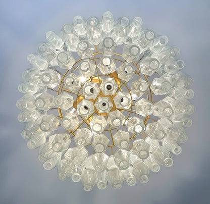 Murano lysekrone | Poliedri | 107 glas | Hvid alabaster