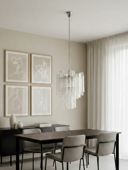 Murano lysekrone | Tuber | 30 glas | Klart glas