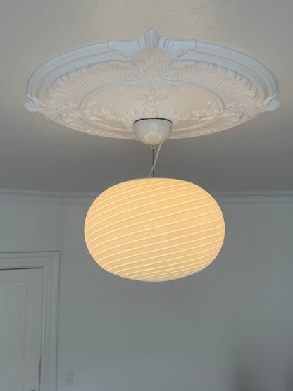 Classic Vintage Murano pendant lamp with engraving, 41 cm