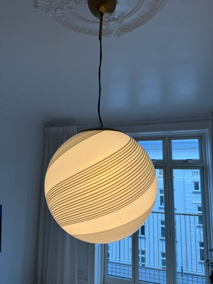 Mega Vintage Murano pendant lamp with brown swirl, 45 cm