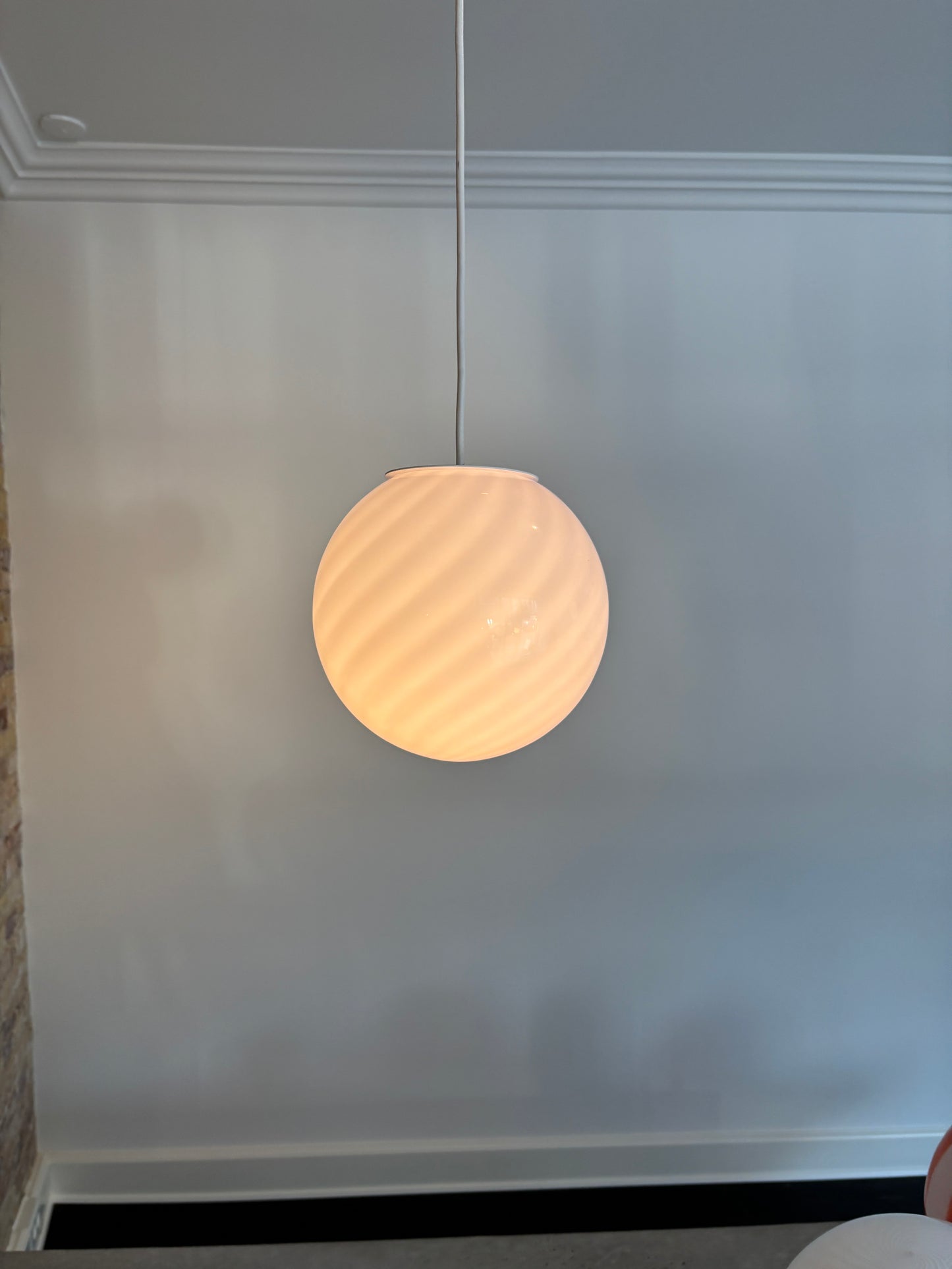 Lyserød Murano pendel, 20 cm