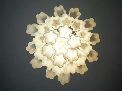 Murano lysekrone | Tuber | 30 glas | Hvid mat