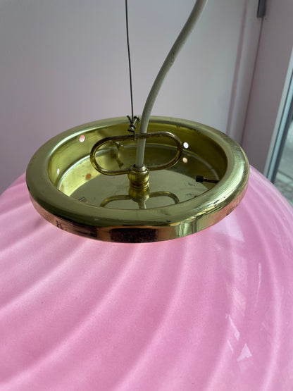 Bubblegum Murano pendel i klassisk swirl, 40 cm