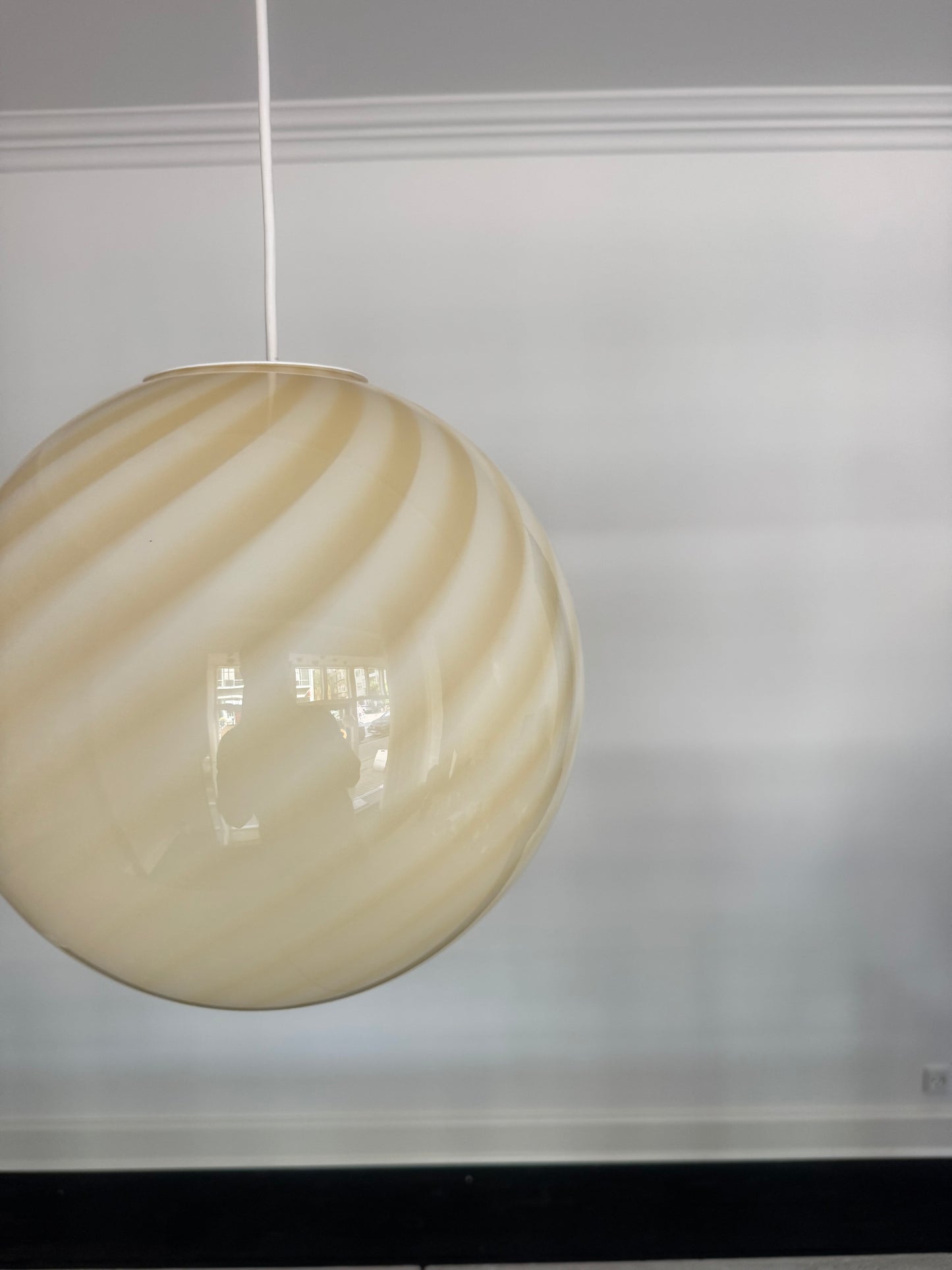 Gul candy Murano pendel, 30 cm