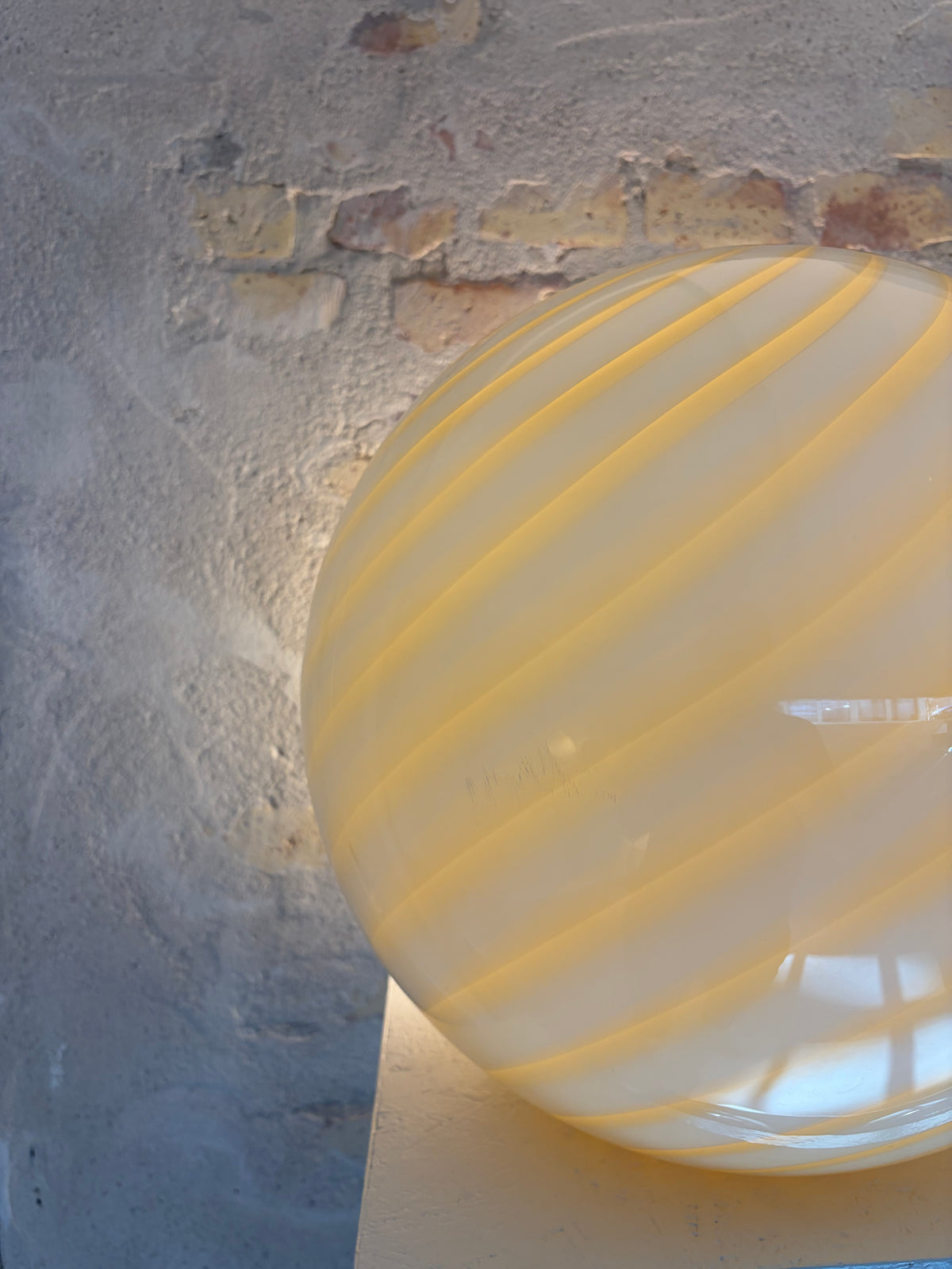 Large yellow Murano ceiling lamp, 40 cm