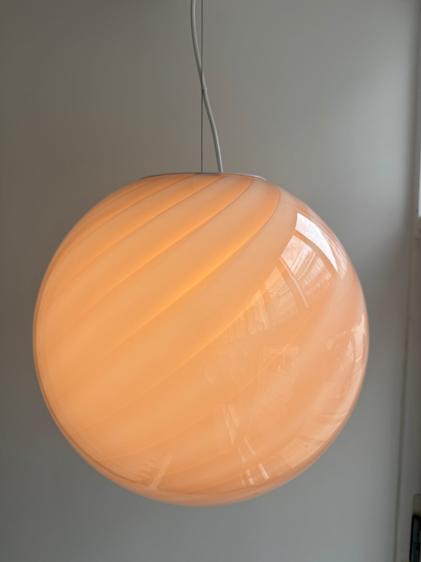 Rosa Murano swirl pendel, 40 cm