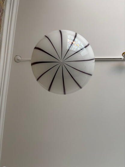 Filigrana Murano ceiling lamp with purple swirl, 30 cm