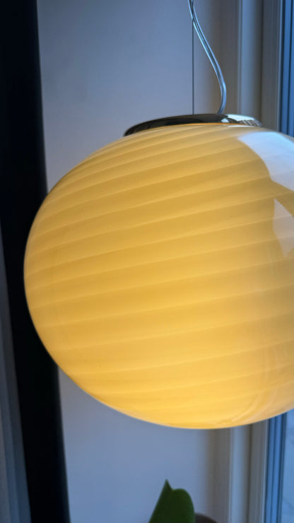 Murano pendant in yellow swirl, 40 cm