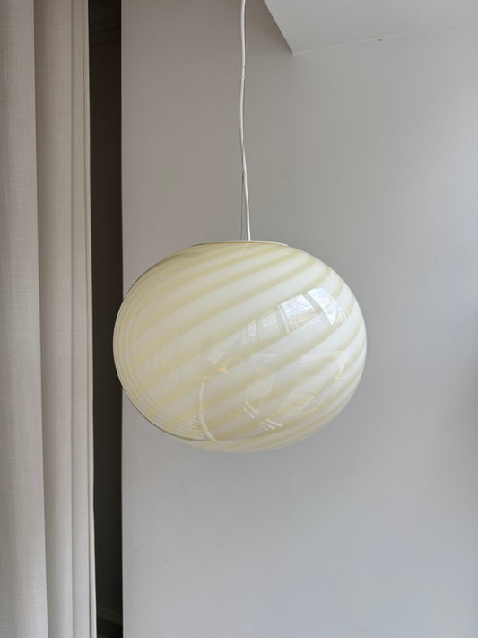 Oval lysegul Murano pendel, 40 cm