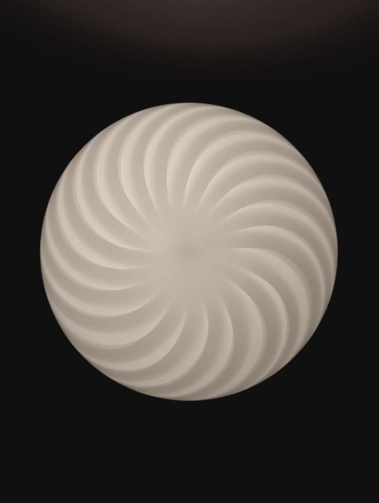 Vintage Murano pendant white swirl, 37 cm