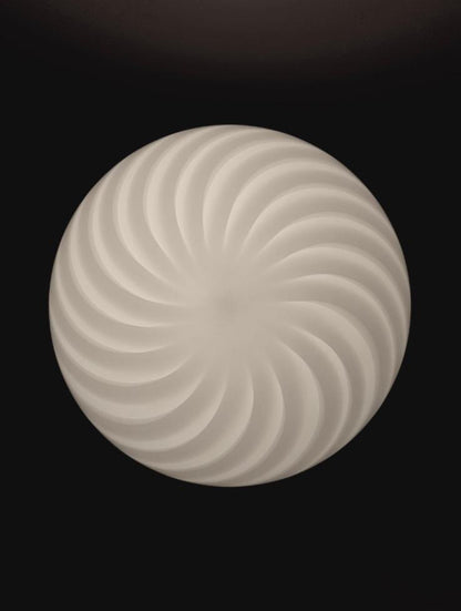 Vintage Murano pendant white swirl, 37 cm