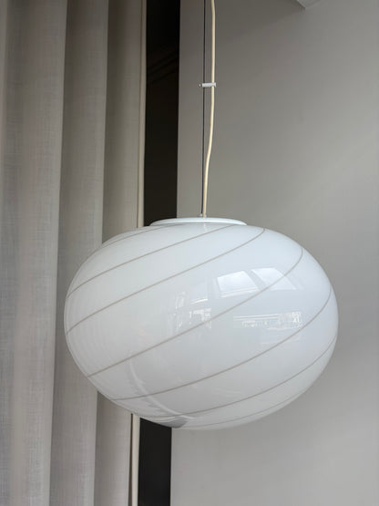 Kæmpe vintage Murano pendel m. enkel swirl, 43 cm