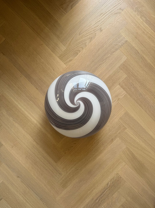 Vintage ‘tivoli’ Murano plafond med brun swirl, 35 cm
