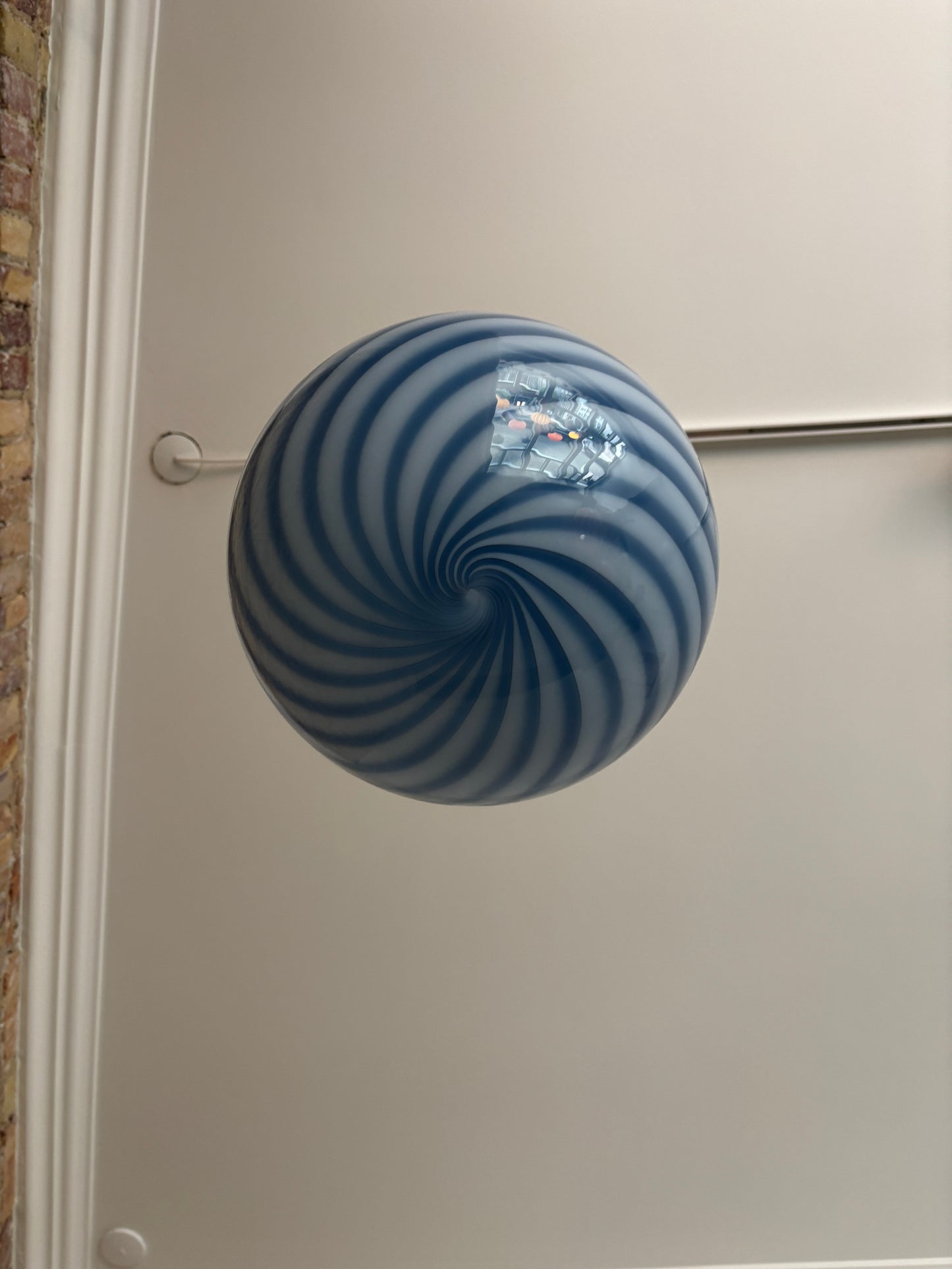 Murano pendant light with blue swirl, 30 cm