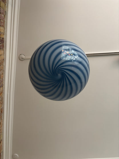 Murano pendant light with blue swirl, 30 cm