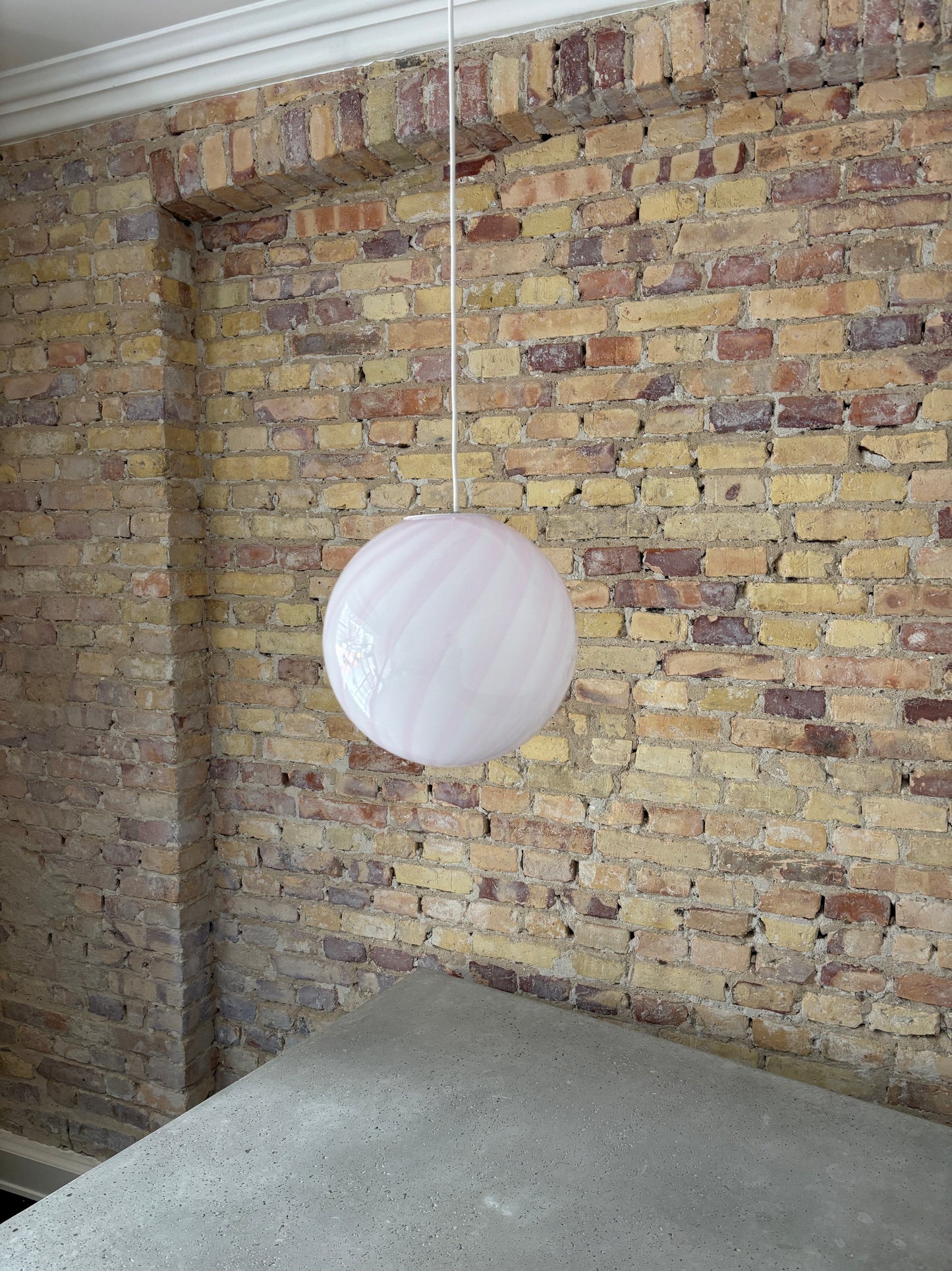 Lyserød Murano pendel, 30 cm
