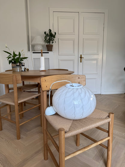 White Murano peacock ceiling lamp, 35 cm