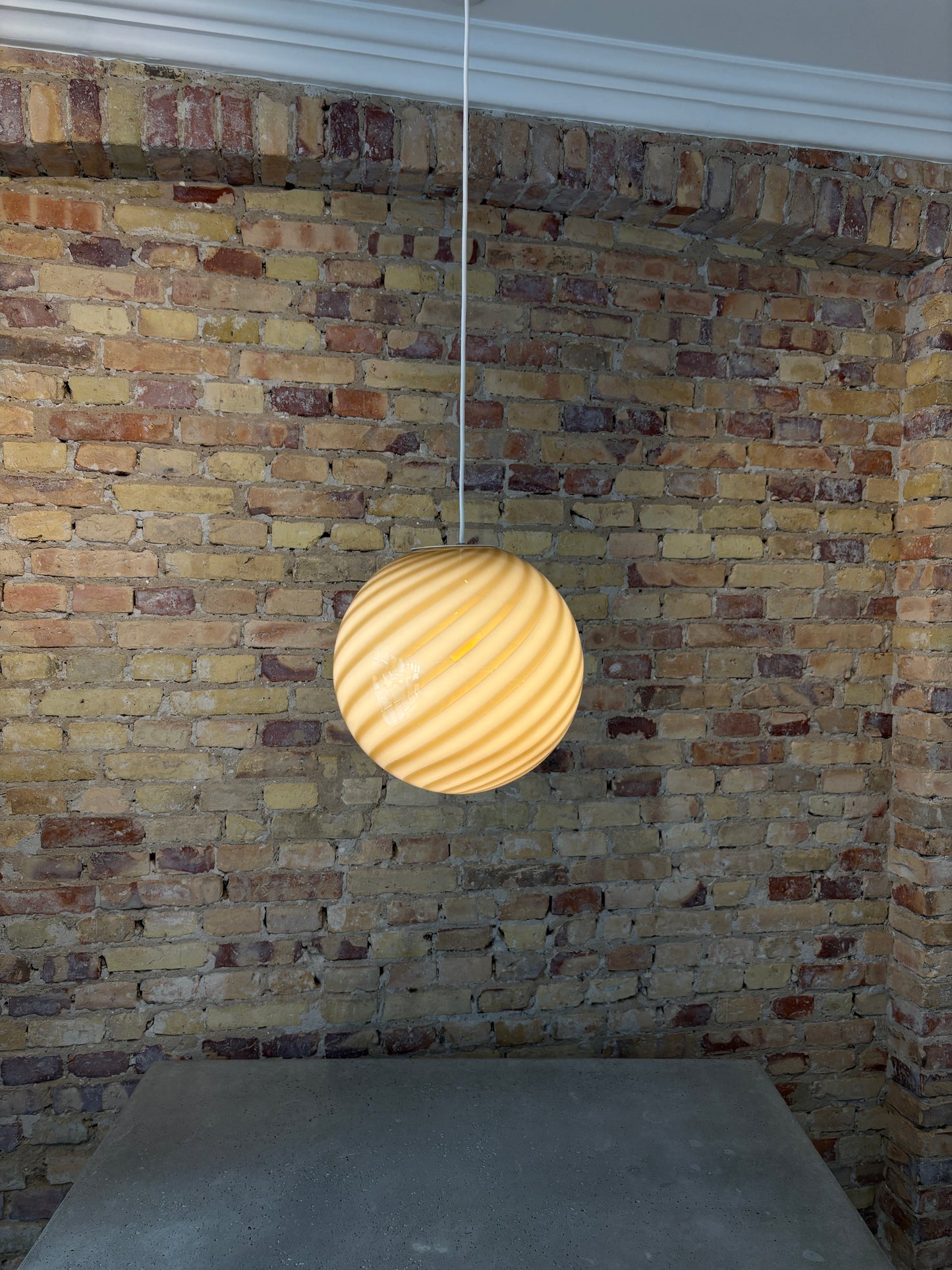 Murano ceiling lamp in grey and brown swirl, 30 cm