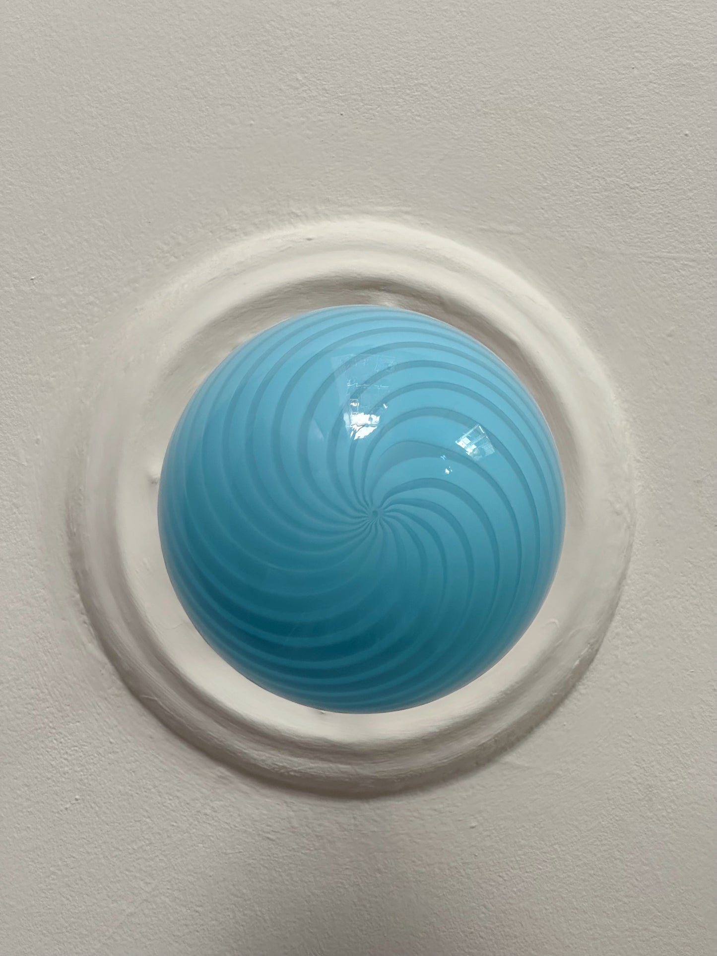 Murano pendel i blå swirl, 20 cm