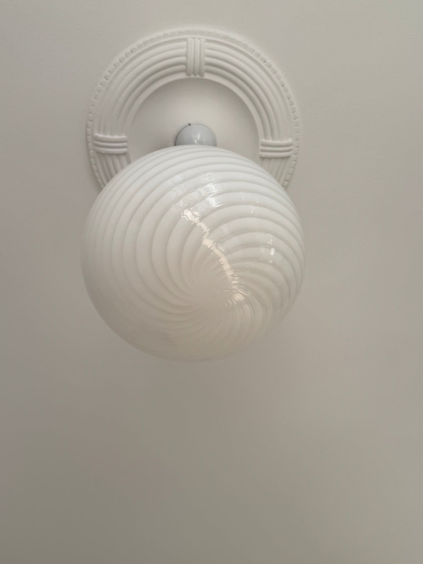 Hvid vintage Murano pendel, 37 cm, to stk haves