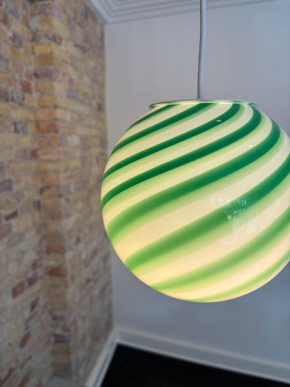 Murano pendant lamp with green swirl, 20 cm