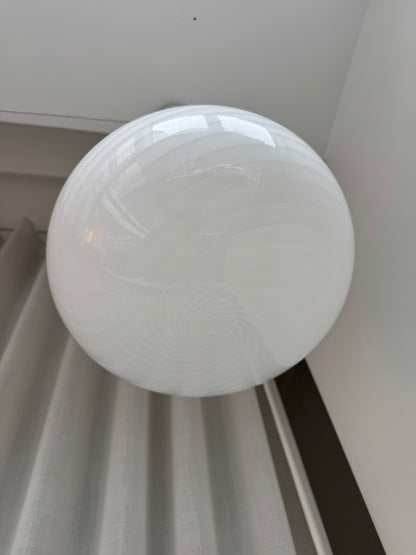 Klassisk hvid Murano pendel, 37 cm