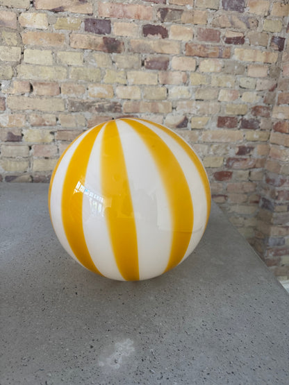 Yellow 'Solero' Murano striped pendant light, 30 cm - 2nd quality