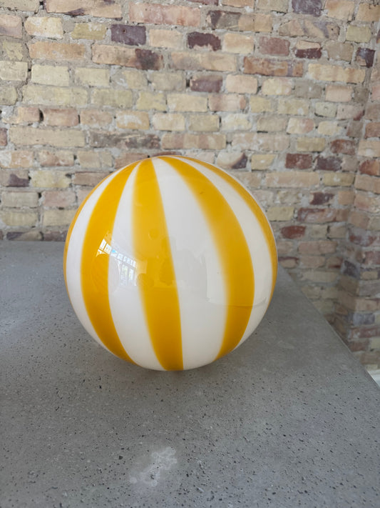 Yellow 'Solero' Murano striped pendant light, 30 cm - 2nd quality