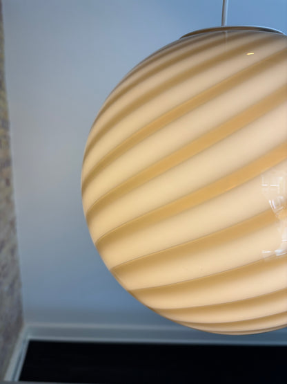 Murano ceiling lamp in grey and brown swirl, 30 cm
