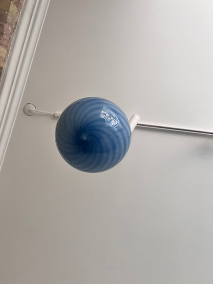 Blue swirl Murano pendant lamp, 20 cm