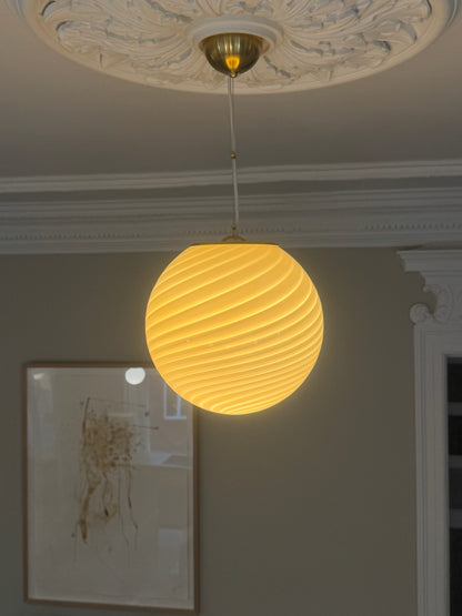Light yellow Murano swirl ceiling lamp, 30 cm