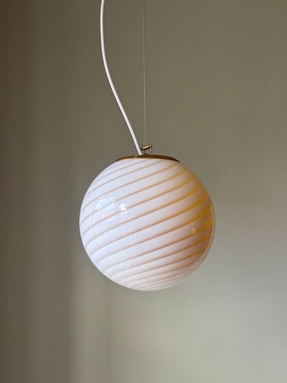 Caramel colored ceiling lamp with swirl in round shape, 20 cm