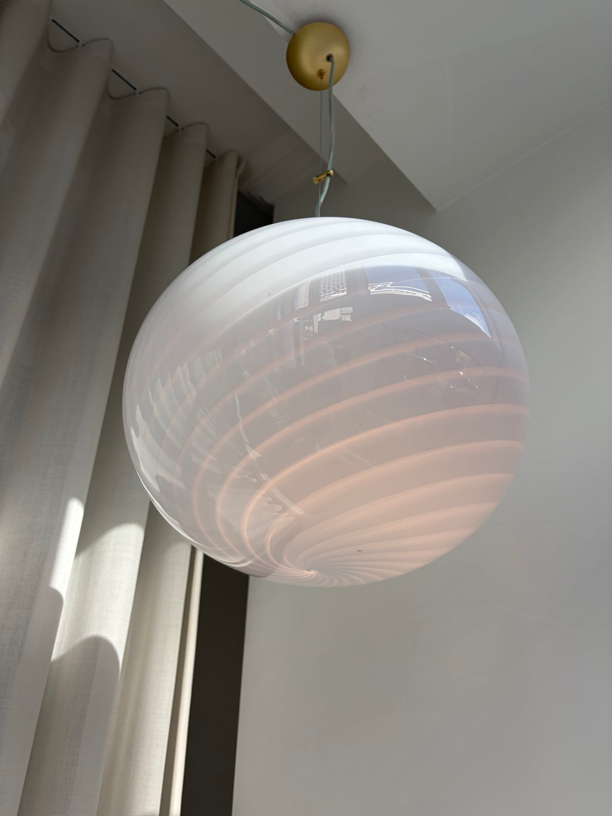 Large yellow Murano ceiling lamp, 40 cm