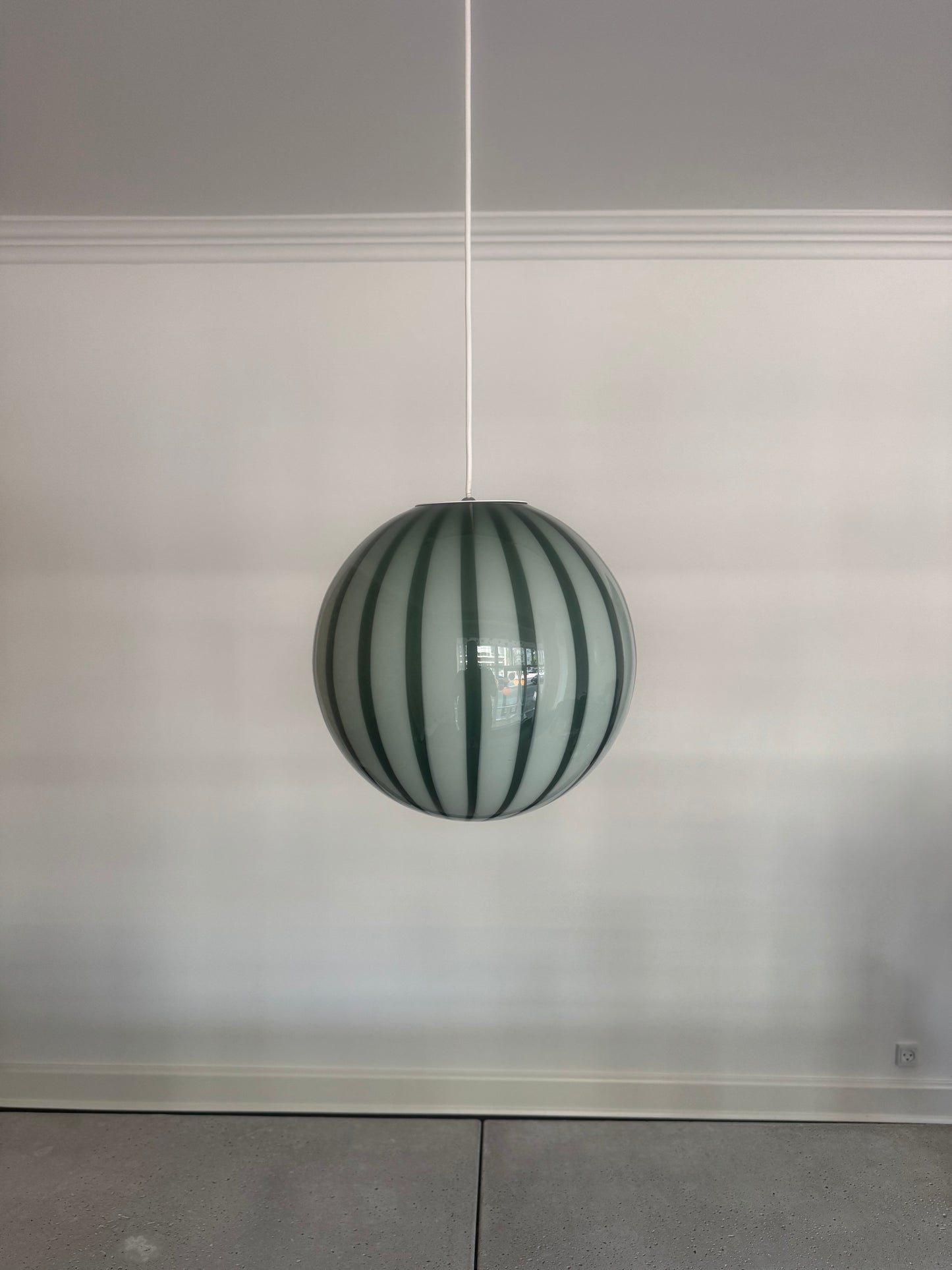 Mørkegrøn candy Murano pendel, 30 cm