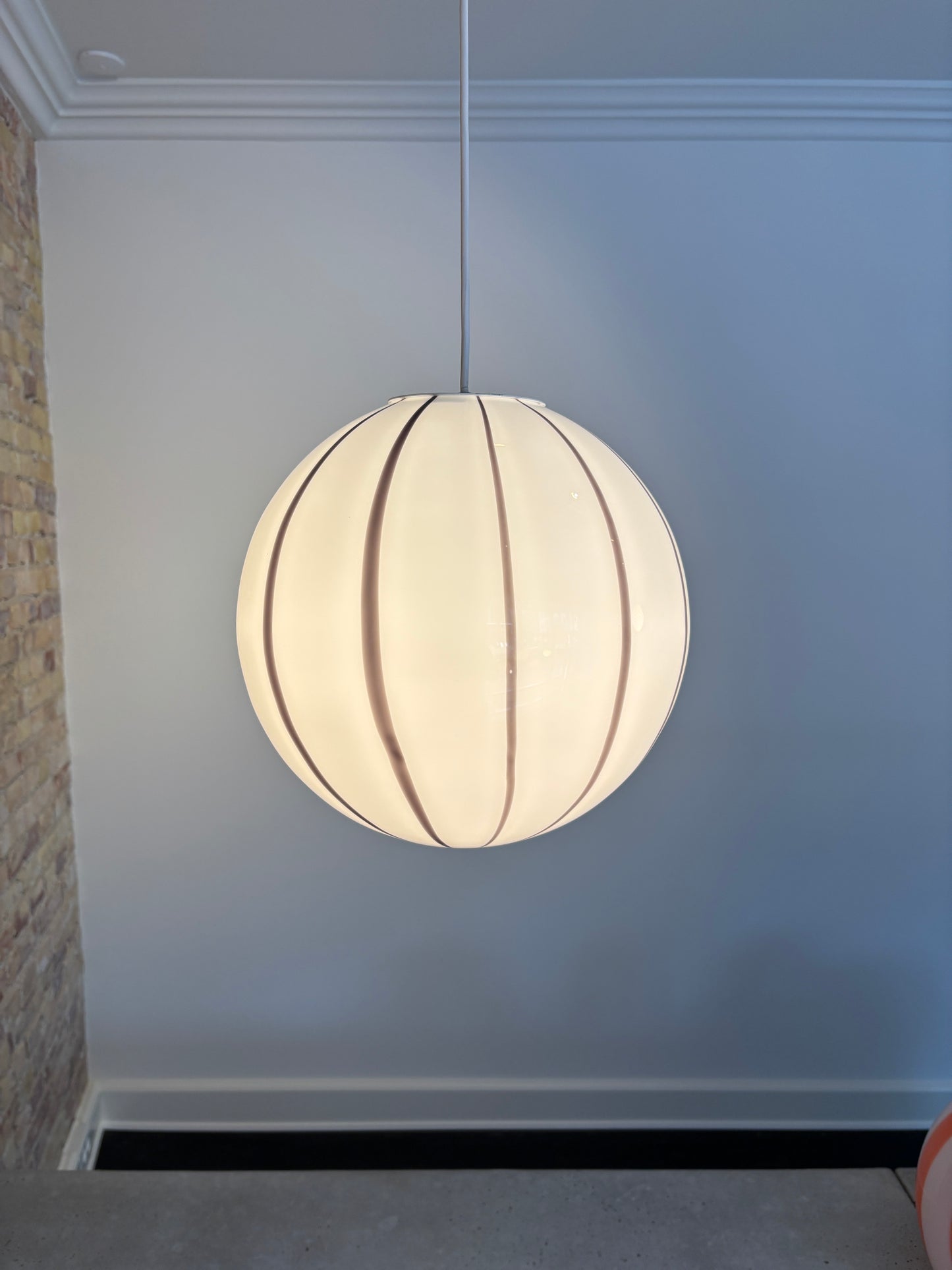 Filigrana Murano ceiling lamp with purple swirl, 30 cm