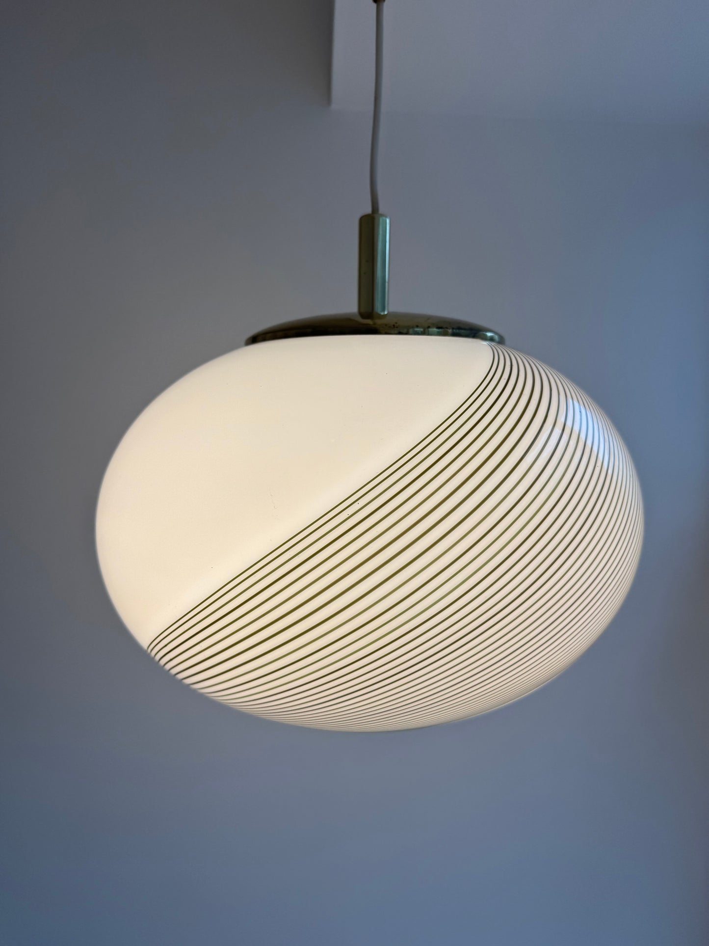 Vintage Murano pendel med brun swirl, 37 cm