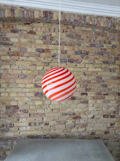 Murano pendant lamp with orange/red swirl, 30 cm