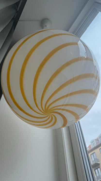 Murano yellow bolche pendant light, 40 cm