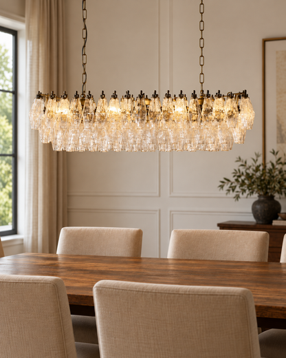 Murano chandelier | Poliedri | 138 glass | Clear