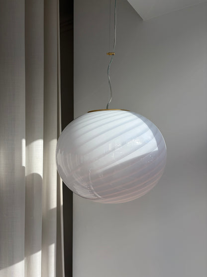 Large yellow Murano ceiling lamp, 40 cm