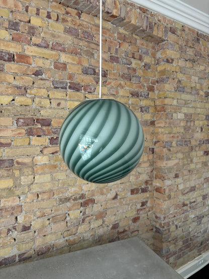 Dark green Murano swirl pendant light, 30 cm