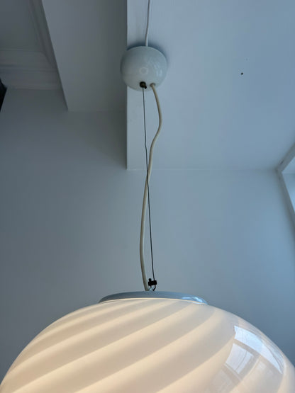 Klassisk hvid Murano pendel, 37 cm