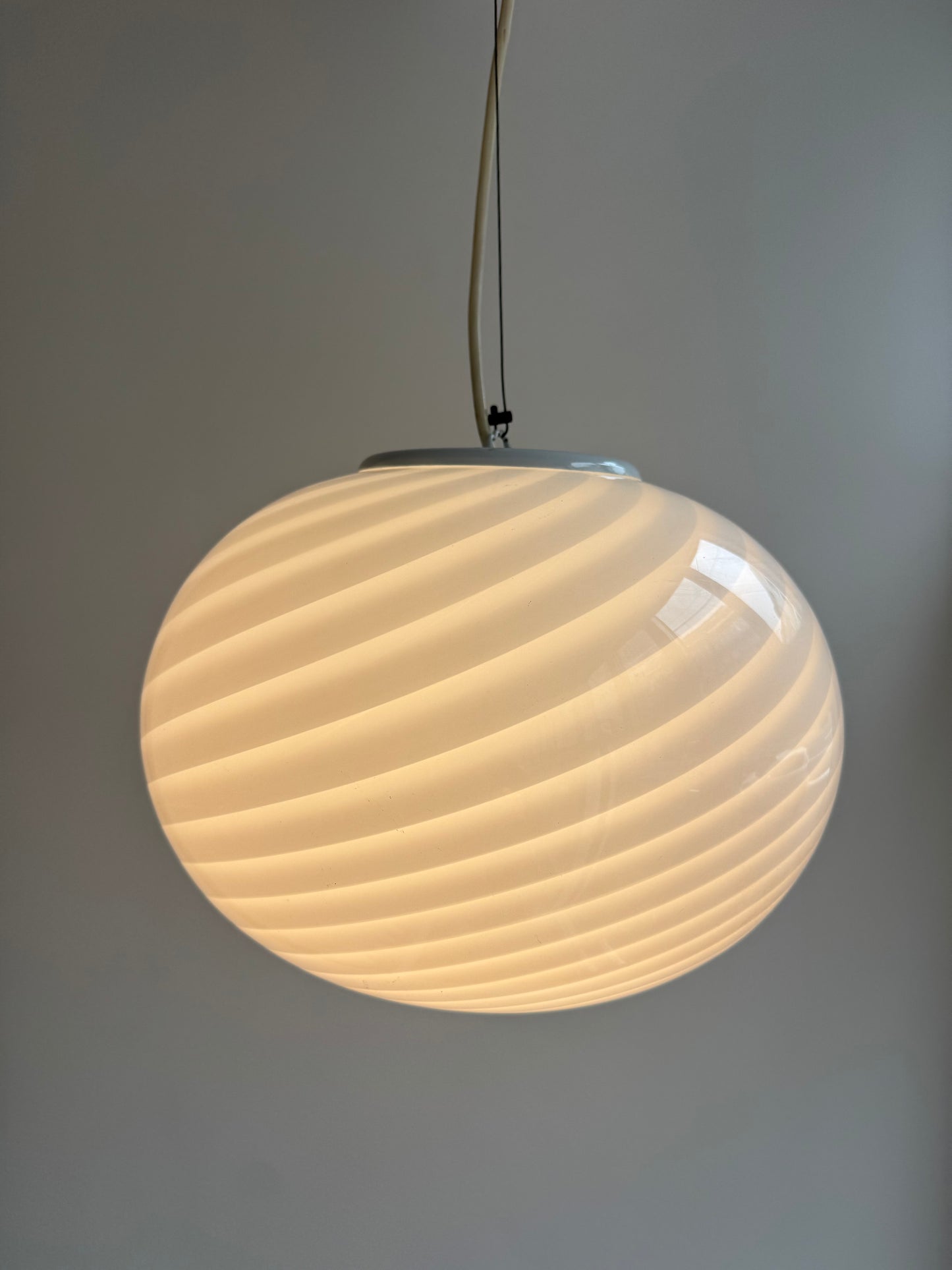 Klassisk hvid Murano pendel, 37 cm