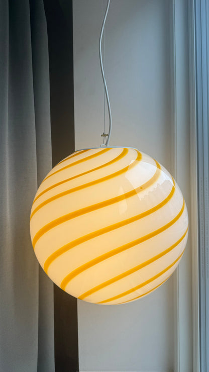Murano yellow bolche pendant light, 40 cm