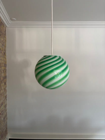 Murano pendant lamp with green swirl, 20 cm